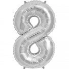 Northern Star 34" Number 8 Shape Foil Balloon - Silver