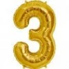 Northern Star Balloons 34" Number 3 Shape Foil Balloon - Gold