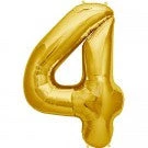 Northern Star 34" Number 4 Shape Foil Balloon - Gold
