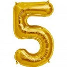 Northern Star Balloons 34" Number 5 Shape Foil Balloon - Gold