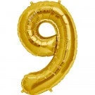 Northern Star Balloons 34" Number 9 Shape Foil Balloon - Gold
