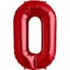 Northern Star 34" Number 0 Shape Foil Balloon - Red Balloons