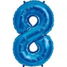 KALEIDOSCOPE 34" Number 8 Shape Foil Balloon - Royal Blue