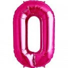 Northern Star 34" Number 0 Shape Foil Balloon - Magenta
