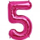 Northern Star 34" Number 5 Shape Foil Balloon - Magenta