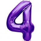 Northern Star 34" Number 4 Shape Foil Balloon - Purple Balloons