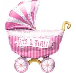 Qualatex 40" It's A Girl Buggy SuperShape Foil Balloon Balloons