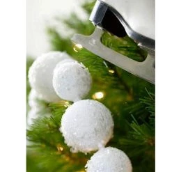 Oceana By Event Christmas Ornament - White Beaded Styrofoam Garland Ball