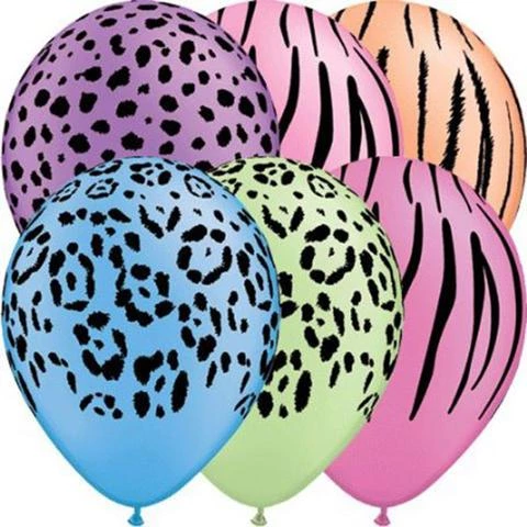 Everything Party 11" Qualatex Leopard Spots Assorted Colour Latex Balloon