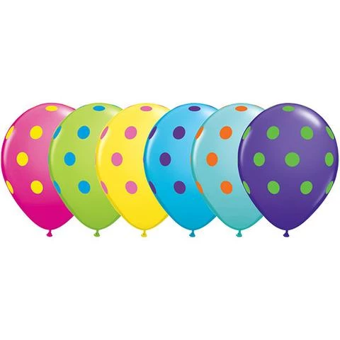 Everything Party 11" Qualatex Polka Dots Assorted Colour Latex Balloon