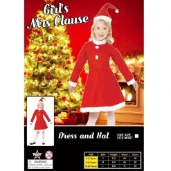 Everything Party Girls Christmas Mrs Claus Costume