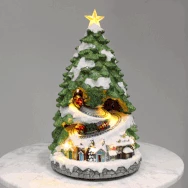 Everything Party Animated Christmas Village With Double Moving Rotating Train Musical And LED Lights