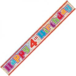 Everything Party All Birthday Happy 4th Birthday Banner