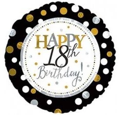 Qualatex Balloons 17" Happy 18th Birthday Dots Foil Balloon