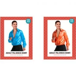 JD Party Costume Adult 70s Satin Disco Shirt