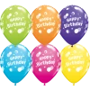 Qualatex Copy Of 11" Bday Printed Latex Balloon - 6 Pack
