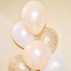11" Qualatex Plain Latex Balloon - Round Pearl Peach