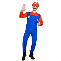JD Party Adult Red Plumber Man Mario Costume