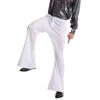 JD Party Costume Adult 70s Disco Flare Pants - White