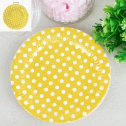 Everything Party 12pk Paper Plates - Yellow Dot All Birthday
