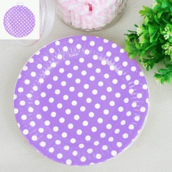 Everything Party 12pk Paper Plates - Purple Dot