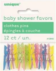 Meteorparty By Theme 12Pk Multicolour Clothes Pin Favours
