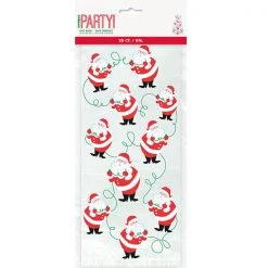 Unique All Birthday 20pk Printed Santa Christmas Cello Bags