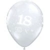 Everything Party Balloons 11" Qualatex 18th Birthday Silver Latex Balloon