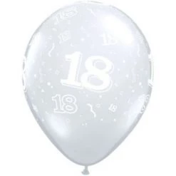 Everything Party Balloons 11" Qualatex 18th Birthday Silver Latex Balloon