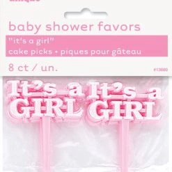 Unique By Theme 8pk Baby Shower Cake Picks (It's A Boy & It's A Girl)