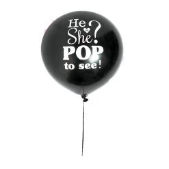 Everything Party 24" Black He Or She Latex Balloon With Confetti