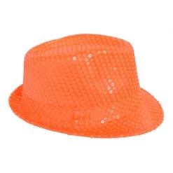 Everything Party Sequin Fedora Hat - Orange By Event