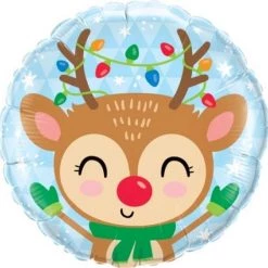 Qualatex Foil 18" Reindeer & Coloured Lights Foil Balloon Balloons