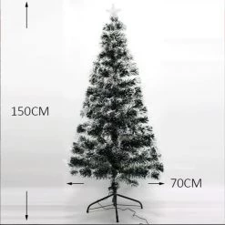 Wish 150cm White Tipped Christmas Tree With Ultra Bright Multicolour Fibre Optic Flashing LED Lights By Event