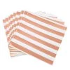 Unique All Birthday 16pk Metallic Rose Gold Foil Stamped Stripes Luncheon Napkins