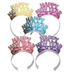 Unique By Event Happy New Year Gliiter Tiara Headband