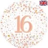 Everything Party Balloons 18" Oaktree Holographic Rose Gold 16th Birthday Foil Balloon