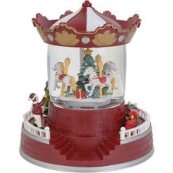 Everything Party Christmas LED Water Lantern With Music Spinning Carousel And Swirling Confetti