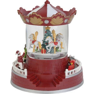 Everything Party Christmas LED Water Lantern With Music Spinning Carousel And Swirling Confetti