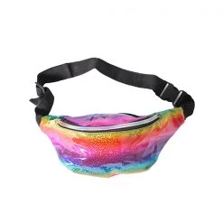 JD Party Metallic Fanny Pack Bum Bag - Rainbow