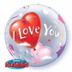Everything Party Qualatex Bubble 56cm (22") I Love You Heart Balloons