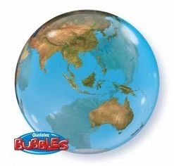 Balloons 22" Qualatex Planet Earth Bubbles Balloon