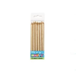 Unique 12pk Birthday Candles - Metallic Gold All Birthday