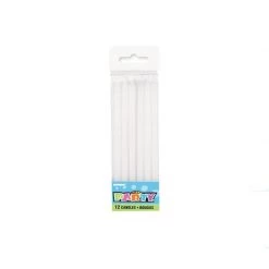 Unique 12pk Birthday Candles - White All Birthday
