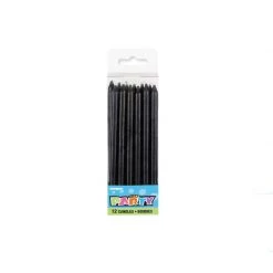 Unique 12pk Birthday Candles - Black