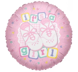Qualatex 18" It's A Girl Booties Foil Balloon