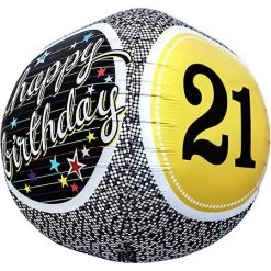 Northern Star 17" Extra Round Happy 21st Birthday Foil Balloon