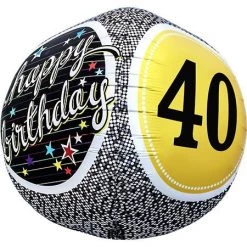Northern Star 17" Extra Round Happy 40th Birthday Foil Balloon