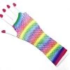 JD Party By Event Fishnet Fingerless Long Gloves - Rainbow