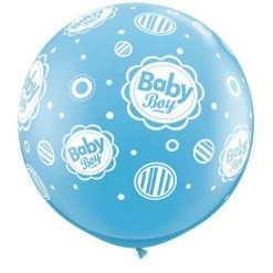 3ft Qualatex Printed Latex Balloon - Baby Boy Balloons